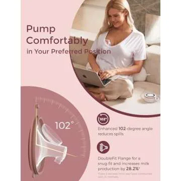 Momcozy Breast Pump V1 Pro Hospital-Grade, Upgraded Electric Pump with 3 Fine-Tuned Rhythms, Hands-Free & Portable Wearable Pump, 3 Modes|15 Levels, Come with Leak-Proof DoubleFit Flange