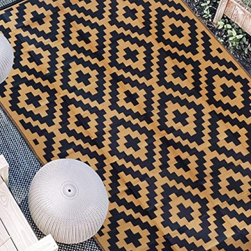 SAND MINE Reversible Mats, Plastic Straw Rug, Modern Area Rug, Large Floor Mat and Rug for Outdoors,...