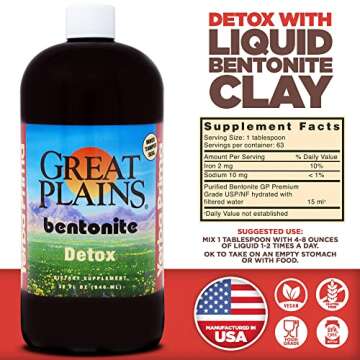 Yerba Prima Great Plains Bentonite - 32 oz (Pack of 2) - Internal Liquid Clay Supplement for A Natural Cleanse