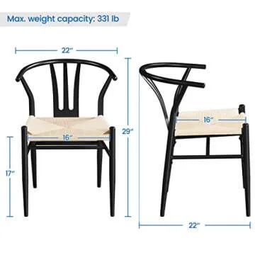 Stylish Yaheetech 4PCS Weave Dining Chairs for All