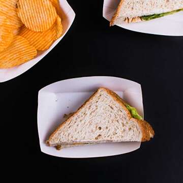 Super Z Outlet 50-Pack Disposable Paper Food Trays - Perfect for Festivals & Picnics!