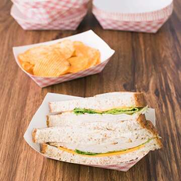 Super Z Outlet Disposable Food Tray - 50 Pack for Events