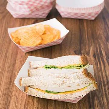 Super Z Outlet Disposable Food Tray - 50 Pack for Events