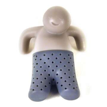 Genuine Fred, MR. TEA, Resuable Silicone Tea Infuser, Gray, Fun Gift for Tea Lovers, Clever Kitchen Gadget