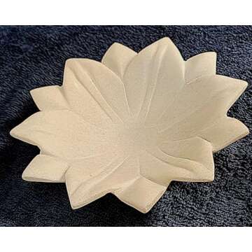 Handicraft Elegant White Marble Lotus Urli