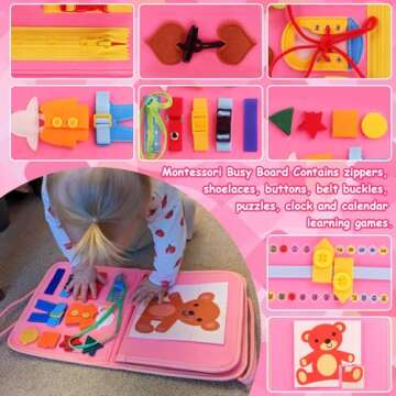 AYIEDP Busy Board Montessori Toys for 1 2 3 4 Year Old Boys & Girls Bithday Gifts,Preschool Learning...