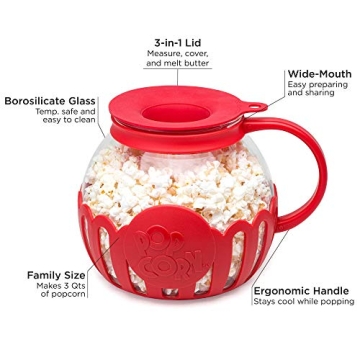 Ecolution 3-in-1 Microwave Popcorn Popper - Red