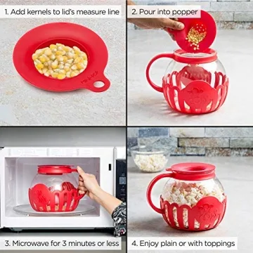 Ecolution 3-in-1 Microwave Popcorn Popper - Red