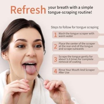 MasterMedi Stainless Steel Tongue Scraper Combo Pack for Oral Care