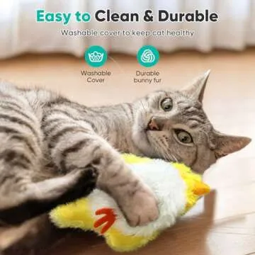 Petbobi Cat Toys Flapping Bird - 2025 New Lifelike Parrot Interactive Toy with Catnip for Bored Indoor Adult Cat, Rechargeable Motion Activated Chirping Plaything for All Breeds