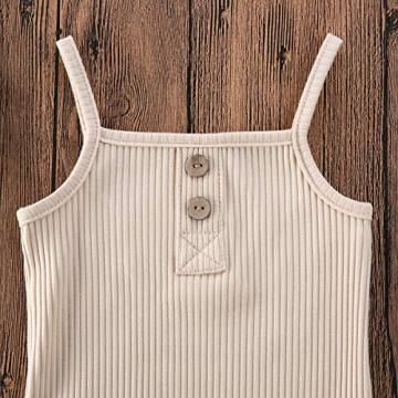 Newborn Infant Baby Girl Knitted Clothes Ruffled Vest Top Shorts Headband 3Pcs Ribbed Outfit Set (Pink, 18-24 Months)