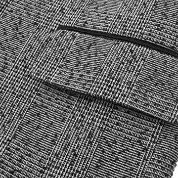 CMDC Men's Slim Fit Casual Black Suit Jacket and Vest