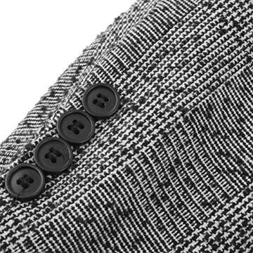 CMDC Men's Slim Fit Casual Black Suit Jacket and Vest