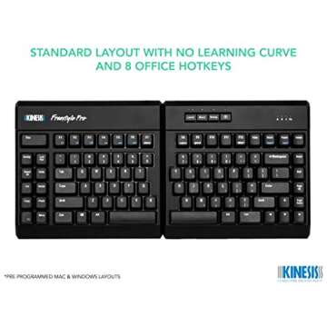 KINESIS USB Freestyle Pro Ergonomic Split Mechanical Keyboard (Cherry MX Brown Switches) - KB900-brn
