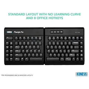 KINESIS USB Freestyle Pro Ergonomic Split Mechanical Keyboard (Cherry MX Brown Switches) - KB900-brn