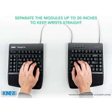 KINESIS USB Freestyle Pro Ergonomic Split Mechanical Keyboard (Cherry MX Brown Switches) - KB900-brn
