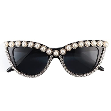 Stylish FUPRECIOUS Cat Eye Sunglasses with Rhinestones