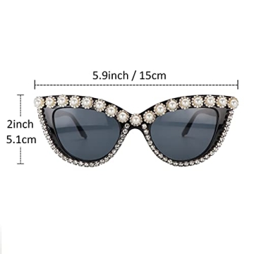 Stylish FUPRECIOUS Cat Eye Sunglasses with Rhinestones
