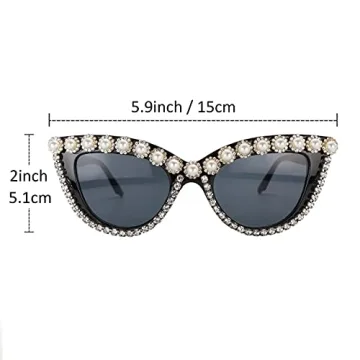 Stylish FUPRECIOUS Cat Eye Sunglasses with Rhinestones