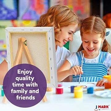 J MARK Mini Canvas Acrylic Painting Kit with Wood Easel & Supplies
