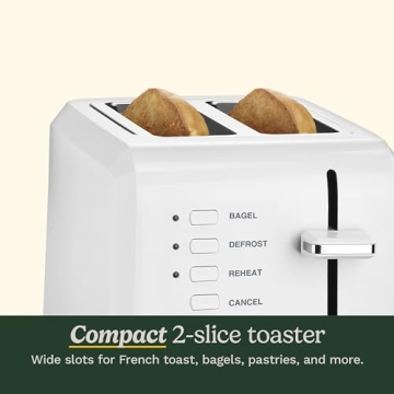 Cuisinart White 2-Slice Toaster - Compact & Stylish