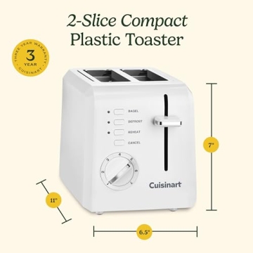 Cuisinart White 2-Slice Toaster - Compact & Stylish