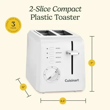 Cuisinart White 2-Slice Toaster - Compact & Stylish