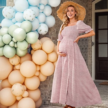 Stylish Floral Maternity Dress for Baby Showers and Photoshoots