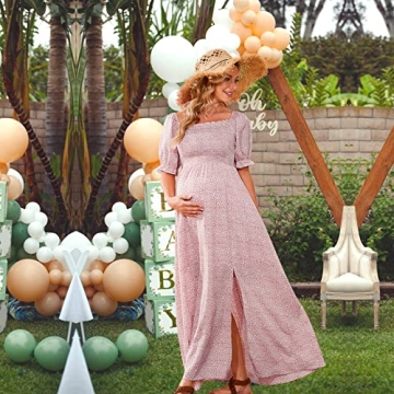 Stylish Floral Maternity Dress for Baby Showers and Photoshoots