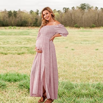 Stylish Floral Maternity Dress for Baby Showers and Photoshoots