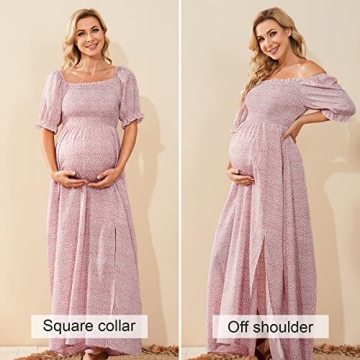 Stylish Floral Maternity Dress for Baby Showers and Photoshoots