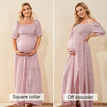 Stylish Floral Maternity Dress for Baby Showers and Photoshoots