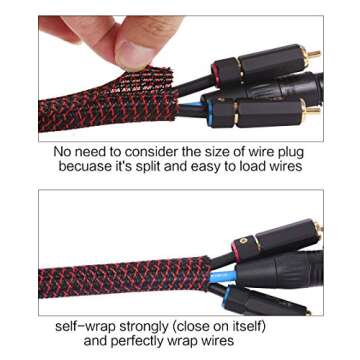 Alex Tech 10ft - 1/2 inch Cord Protector Wire Loom Tubing Cable Sleeve Split Sleeving for USB Cable ...