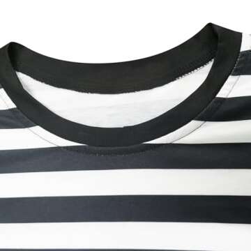 Unisex Striped T-Shirts Short Sleeved Casual Style