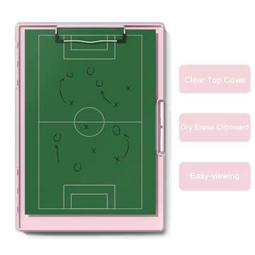Hongri Clipboard with Storage, Pink 8.5 x 11 Folder Nursing Side Opening, Heavy Duty with Dual Compartment, Dry Erase Clear Cover, Smooth Writing for Teachers, Classroom, Office & School Supplies