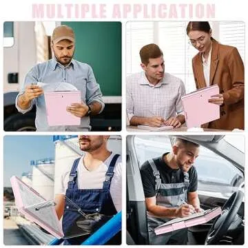 Hongri Clipboard with Storage, Pink 8.5 x 11 Folder Nursing Side Opening, Heavy Duty with Dual Compartment, Dry Erase Clear Cover, Smooth Writing for Teachers, Classroom, Office & School Supplies