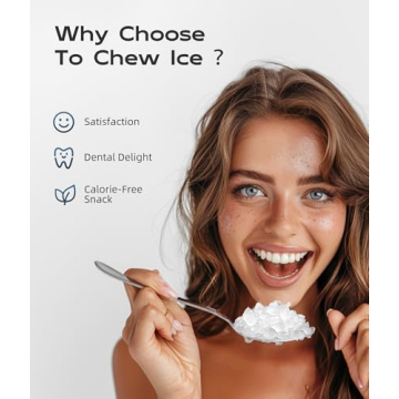 ecozy Nugget Ice Maker Countertop, Ice Maker with 33 lbs/24H, Crushed Pellet Ice Cubes, One-Click Operation Ice Machine with Self-Cleaning, for Party/Kitchen/Bar/Office, Stainless Steel