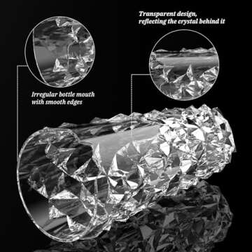 Relexome Glass Flower Vase 11.8'' Tall Large Crystal Vase for Centerpieces Flowers Home Decor, Heavy Duty Clear Glass Vases for Bouquet Table Wedding Unique Modern Decorative Vase Wide Mouth