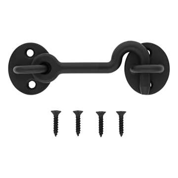 National Hardware N700-153 Sliding Door Privacy Hook, Mounting Hardware Included, 4-Inches, Matte Bl...