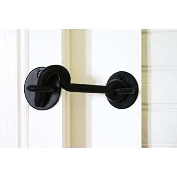 National Hardware N700-153 Sliding Door Privacy Hook, Mounting Hardware Included, 4-Inches, Matte Black