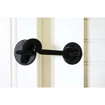 National Hardware N700-153 Sliding Door Privacy Hook, Mounting Hardware Included, 4-Inches, Matte Black