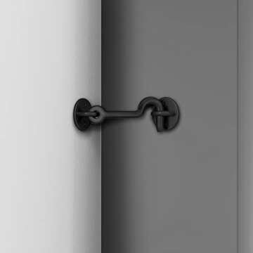 National Hardware N700-153 Sliding Door Privacy Hook, Mounting Hardware Included, 4-Inches, Matte Black