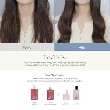 ANILLO Rosy Night Repair Hair Essence with Damask Rose Extract, Rosehip Oil, Peptide Complex for Dry, Damaged, Frizzy Hair - Musky Floral Scent, Vegan, Paraben-Free 50ml / 1.69 fl. Oz