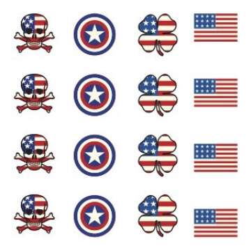 Golfdotz - Golf Ball Markers, Unique Golf Ball Stamps and Golf Ball Stickers for Marking Golf Balls, Durable Golf Ball Decals, Golf Accessories for Men and Women, American Foursome (32 Count)