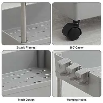 Slim Storage Cart for Kitchen and Bathroom Organization