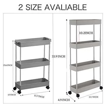 Slim Storage Cart for Kitchen and Bathroom Organization