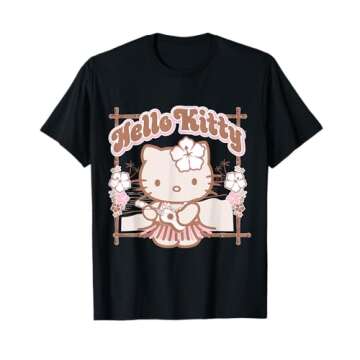 Hello Kitty Hula Summer Tee Shirt T-Shirt - Lightweight & Cute Summer Appare