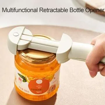Multifunctional Retractable Bottle Opener - Adjustable Multifunctional Can Opener Jar Lid Gripper - ...