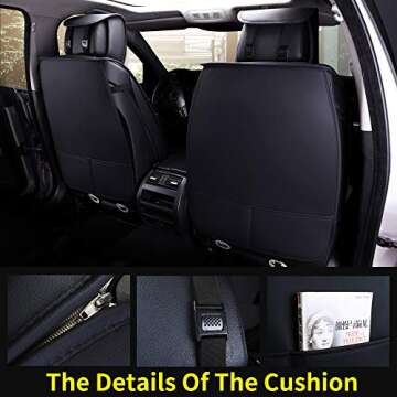 Aierxuan 5pcs Car Seat Covers Full Set with Waterproof Leather,Airbag Compatible Automotive Vehicle ...