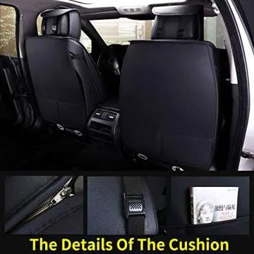 Aierxuan 5pcs Car Seat Covers Full Set with Waterproof Leather,Airbag Compatible Automotive Vehicle ...